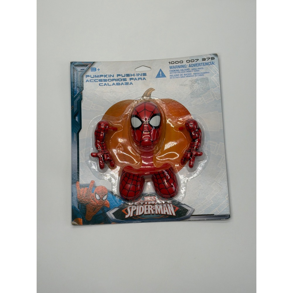 Marvel Ultimate Spider-Man Pumpkin Push-Ins Halloween Decor Kit 4pc Gemmy 90492